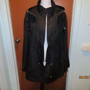Jones New York Women's Lined Windbreaker Jacket, Black, Size XL